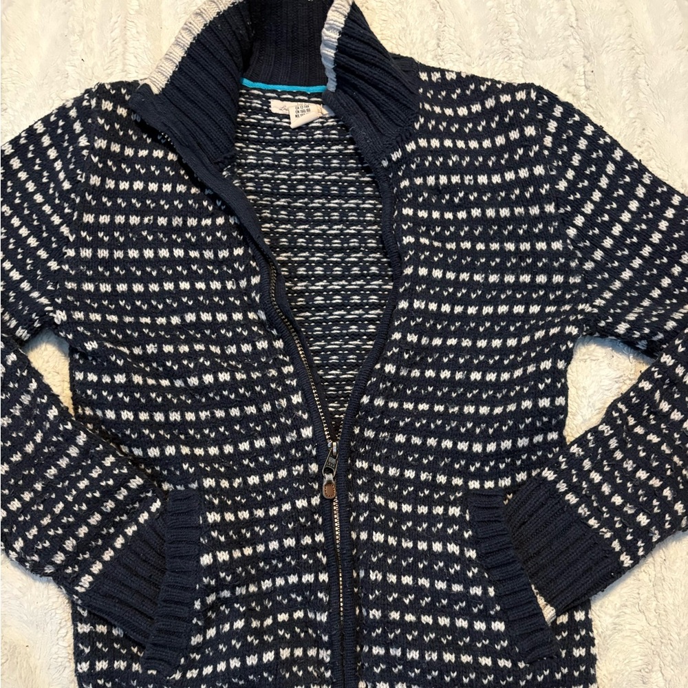 Navy and White Mens Sweater